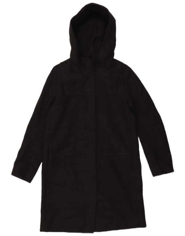 Cos Womens Hooded Overcoat EU 36 Small Black Wool