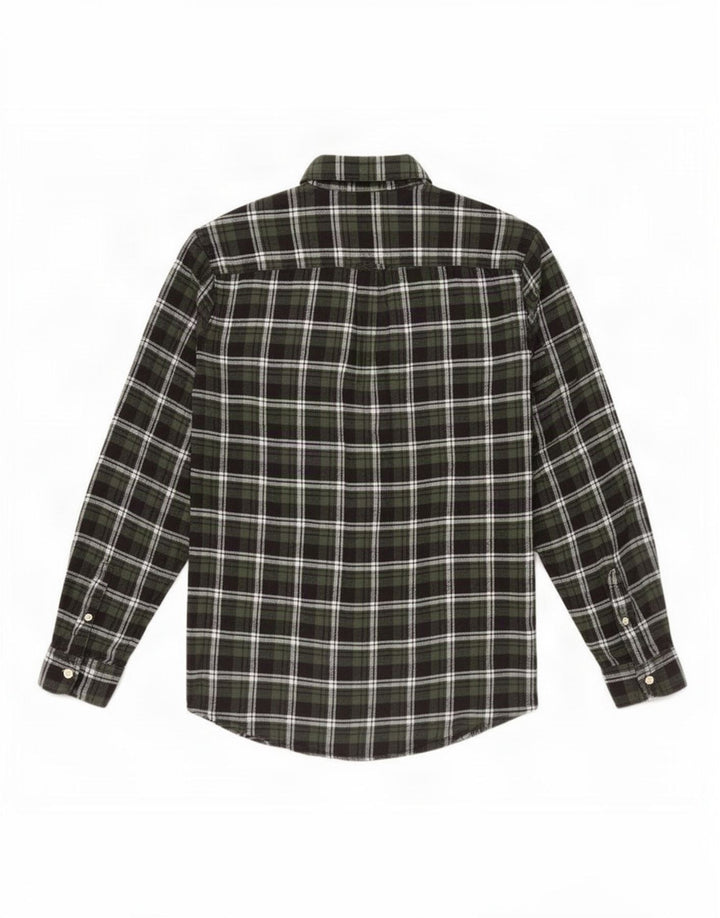 Chaps Mens Flannel Shirt Large Green Plaid Cotton