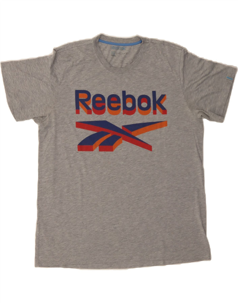 REEBOK Mens Graphic T-Shirt Top XL Grey Cotton Vintage Reebok and Second-Hand Reebok from Messina Hembry 