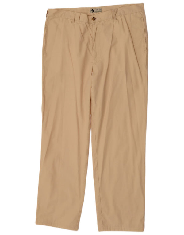 Sergio Tacchini Mens Straight Chino Trousers IT 58 4XL W40 L33 Beige Cotton