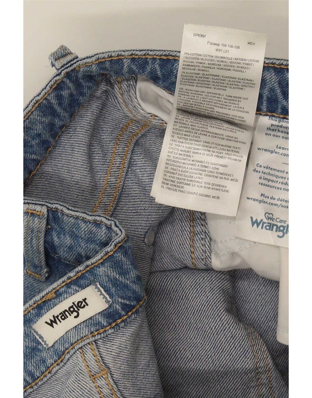 Wrangler Mens Mom Straight Jeans W36 L32 Blue Cotton