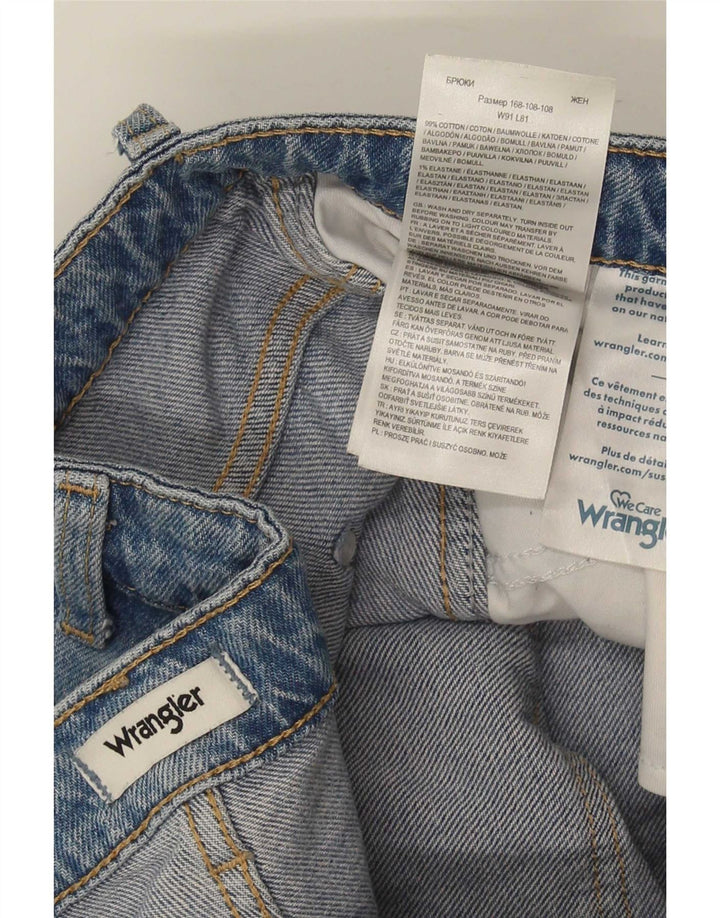Wrangler Mens Mom Straight Jeans W36 L32 Blue Cotton