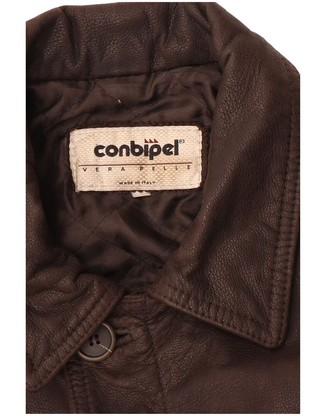 CONBIPEL Mens Leather Jacket UK 42 XL Brown Leather