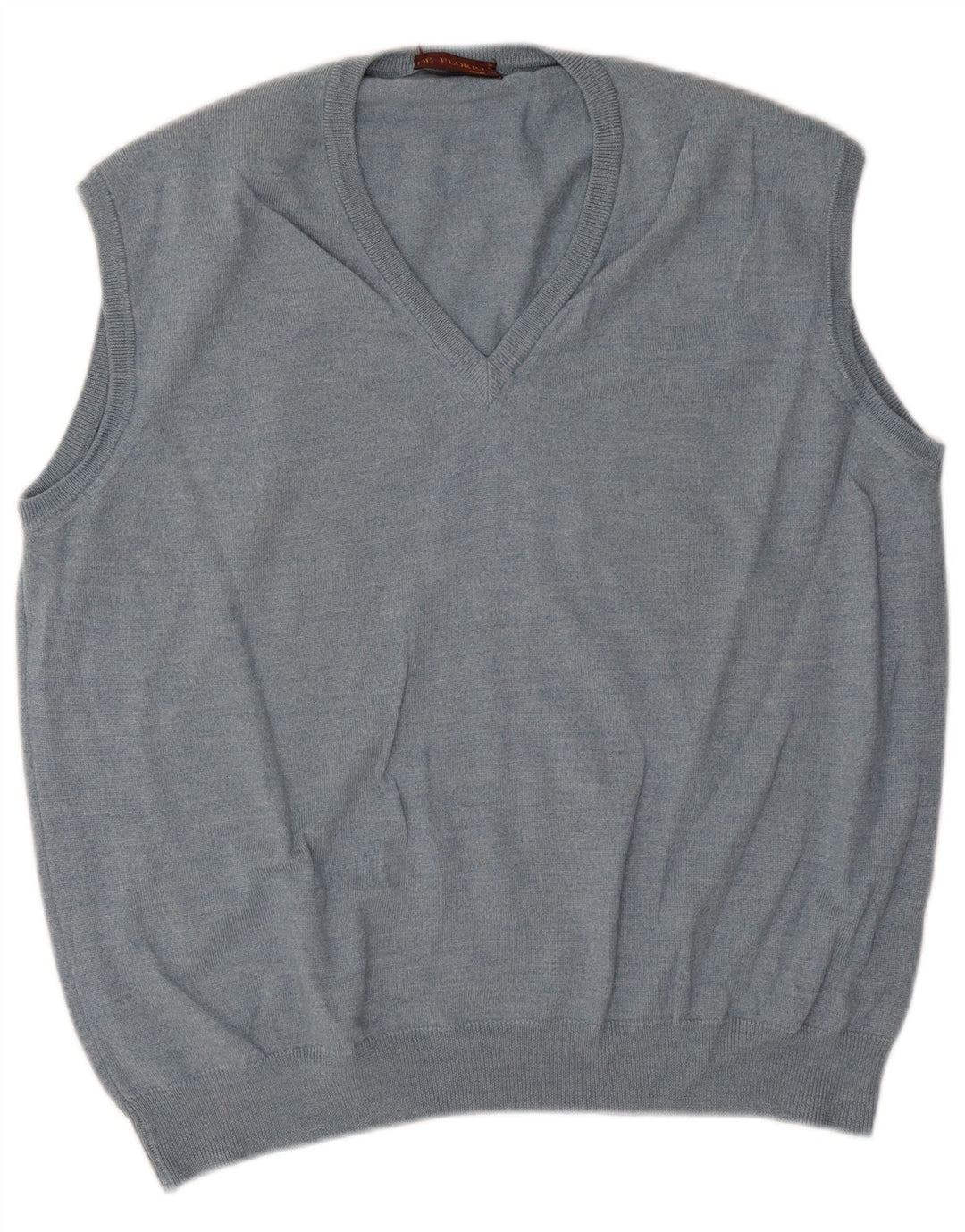 Vintage Mens Vest Tank Top Large Blue New Wool