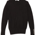 Zara Womens Crew Neck Jumper Sweater UK 12 Medium Black