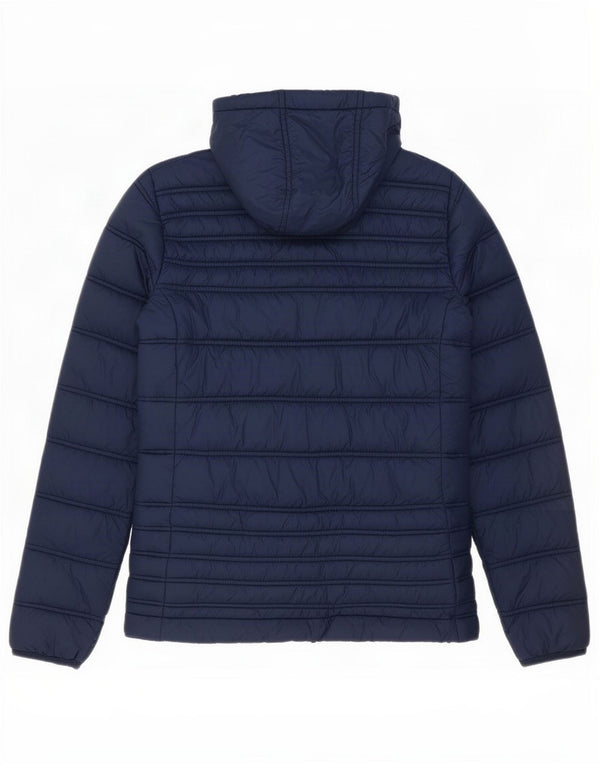 Crew Clothing Womens Hooded Padded Jacket UK 8 Small Navy Blue Nylon