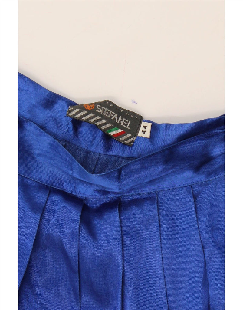 STEFANEL Womens Pleated Skirt IT 44 Medium W28  Navy Blue Viscose Vintage Stefanel and Second-Hand Stefanel from Messina Hembry 