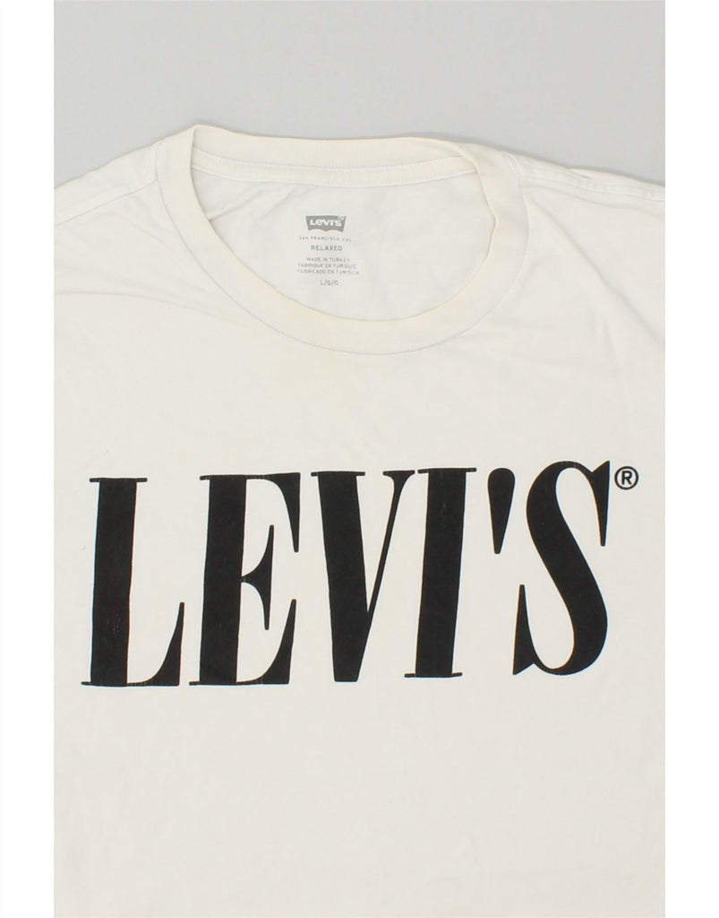 LEVI'S Mens Relaxed Fit Graphic T-Shirt Top Large White Cotton | Vintage Levi's | Thrift | Second-Hand Levi's | Used Clothing | Messina Hembry 