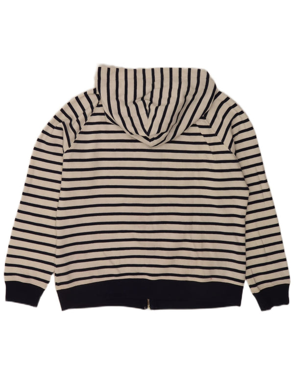 Joules Womens Regular Fit Zip Hoodie Sweater UK 16 Large White Striped