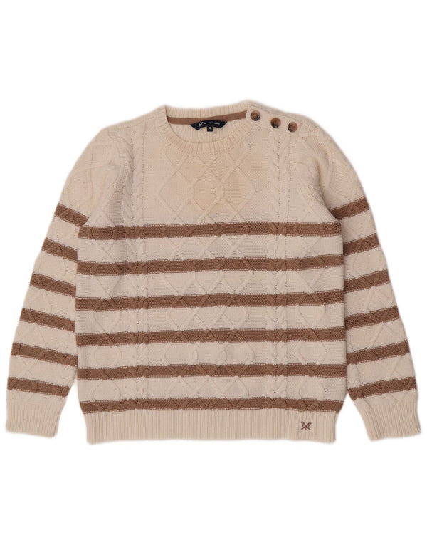 Crew Clothing Womens Crew Neck Jumper Sweater UK 12 Medium White Striped