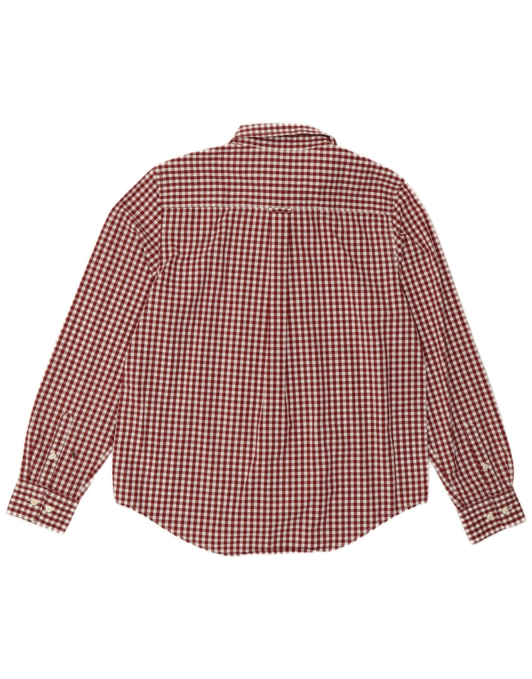 Gant Womens Shirt UK 10 Small Burgundy Gingham Cotton