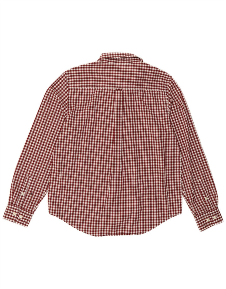Gant Womens Shirt UK 10 Small Burgundy Gingham Cotton