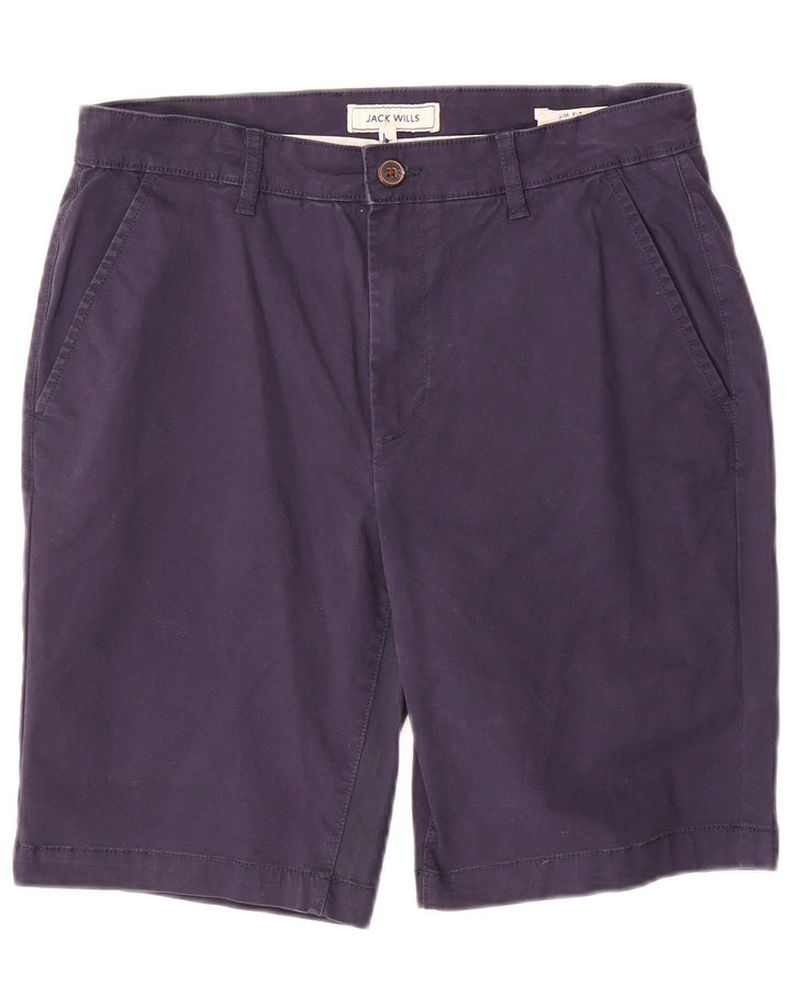 Jack Wills Mens Slim Fit Chino Shorts W30 Medium Navy Blue Cotton
