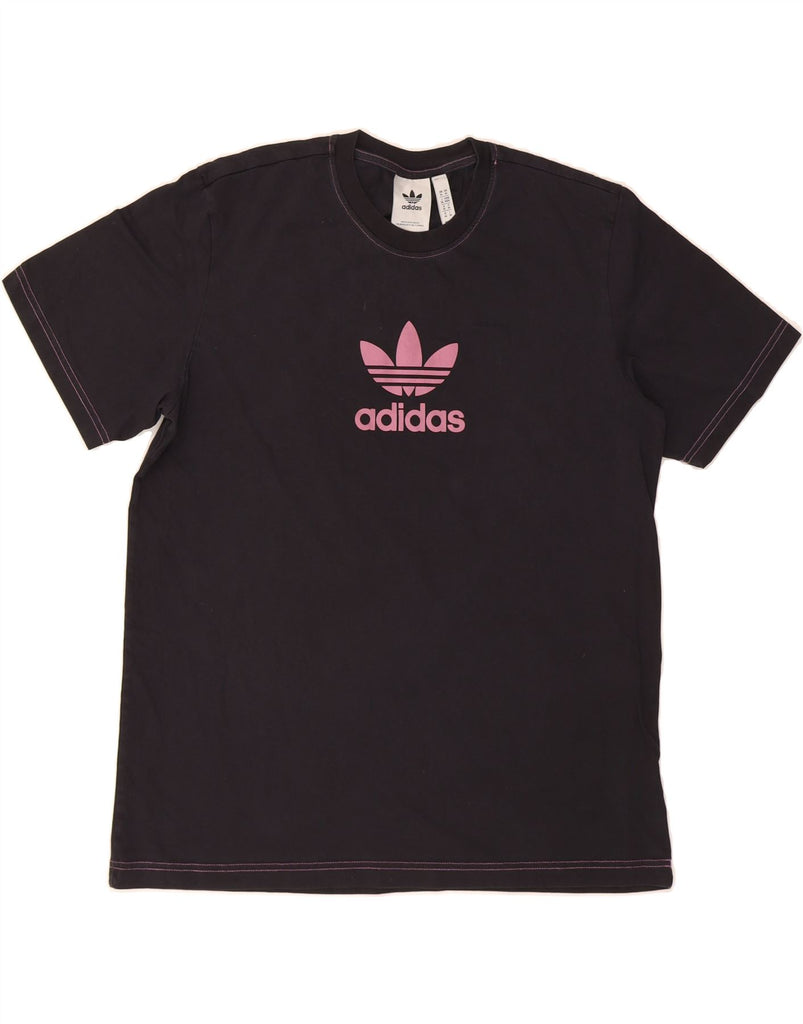 ADIDAS Mens Graphic T-Shirt Top Medium Black Vintage Adidas and Second-Hand Adidas from Messina Hembry 