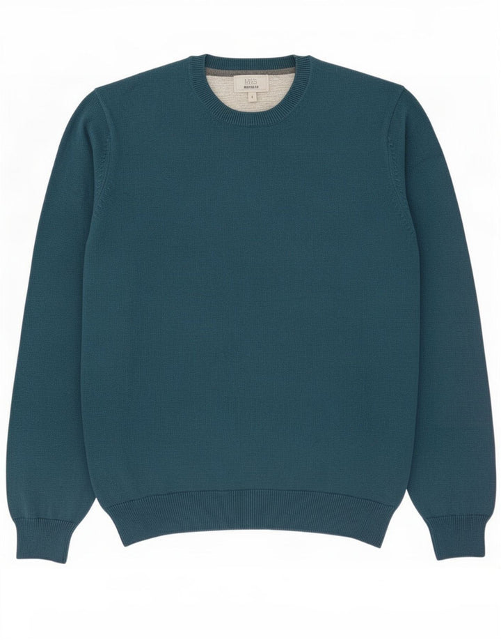 Marks & Spencer Mens Regular Fit Crew Neck Jumper Sweater Large Green