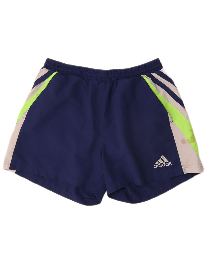 ADIDAS Mens Sport Shorts Large  Navy Blue Colourblock Polyester