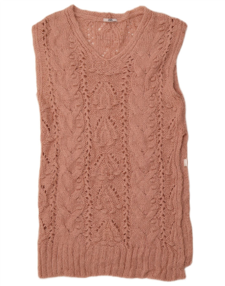 ZARA Womens Longline Vest Tank Top UK 16 Large Pink