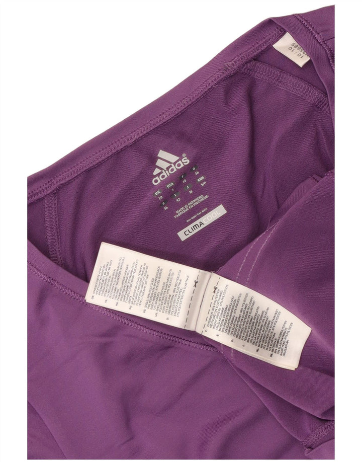 Adidas Womens Climacool T-Shirt Top UK 10 Small Purple Polyester