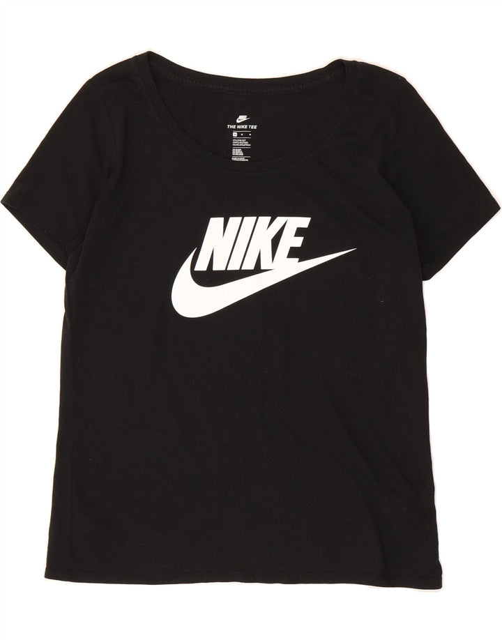 NIKE Womens Athletic Cut Graphic T-Shirt Top UK 14 Medium Black Polyester Vintage Nike and Second-Hand Nike from Messina Hembry 