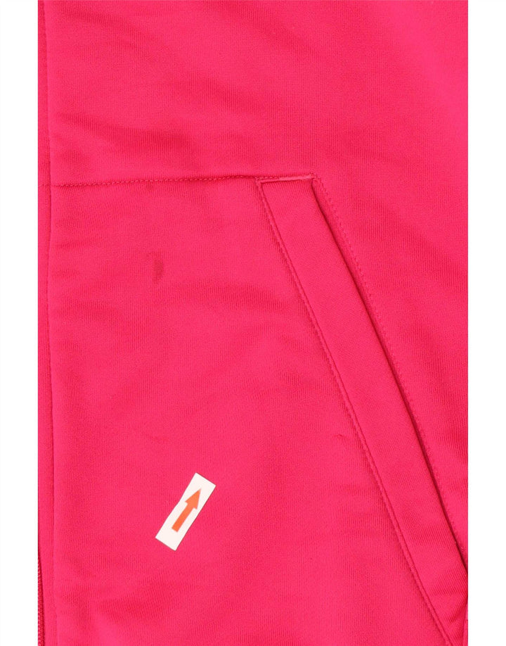 Adidas Womens Zip Hoodie Sweater UK 12/14 Medium Pink Polyester
