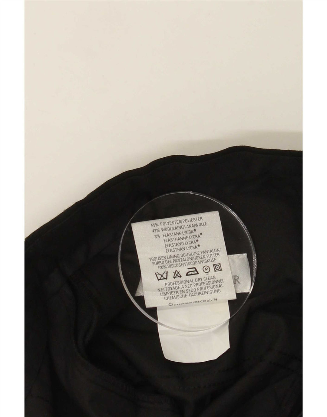 Marks & Spencer Mens Pegged Suit Trousers W32 L33 Black Polyester