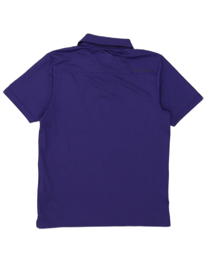 Under Armour Mens Heat Gear Polo Shirt Medium Blue Polyester