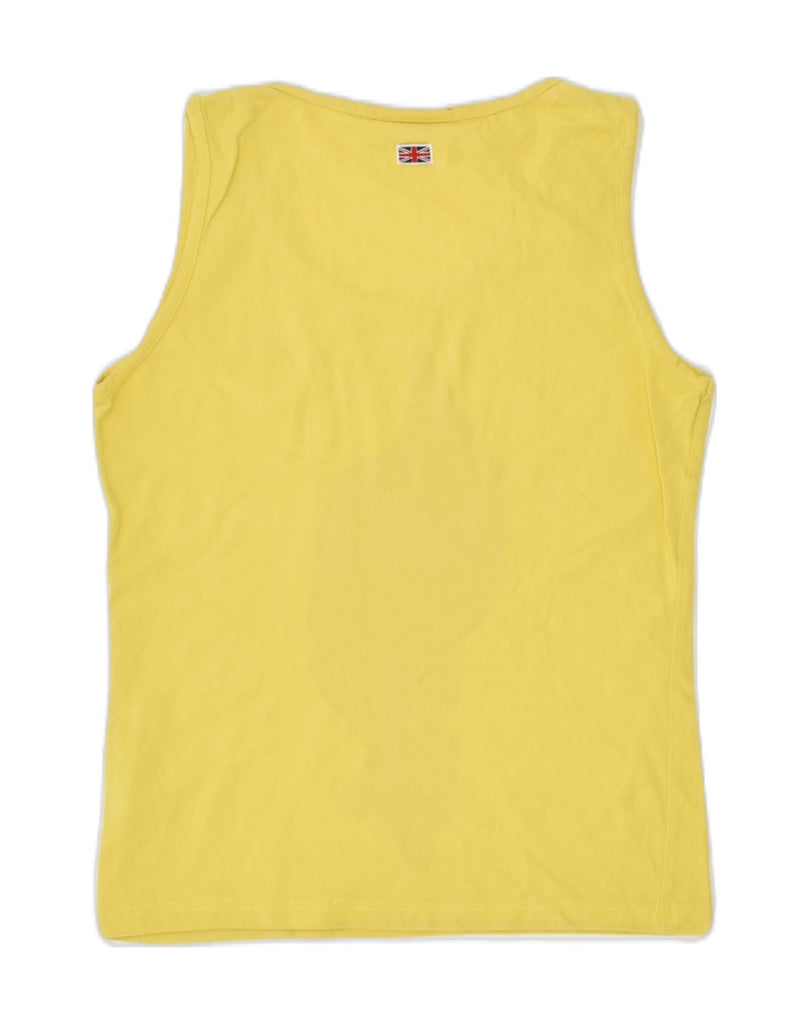 REEBOK Womens Vest Top UK 10 Small Yellow Cotton | Vintage Reebok | Thrift | Second-Hand Reebok | Used Clothing | Messina Hembry 