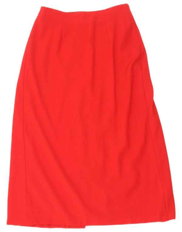 Lola Zanini Womens Wrap Skirt W29 Medium Red Virgin Wool