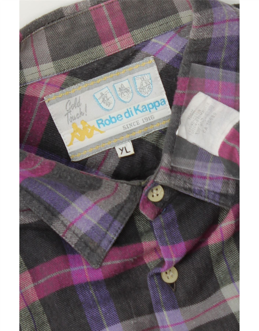 KAPPA Mens Flannel Shirt Large Multicoloured Check Cotton Vintage Kappa and Second-Hand Kappa from Messina Hembry 