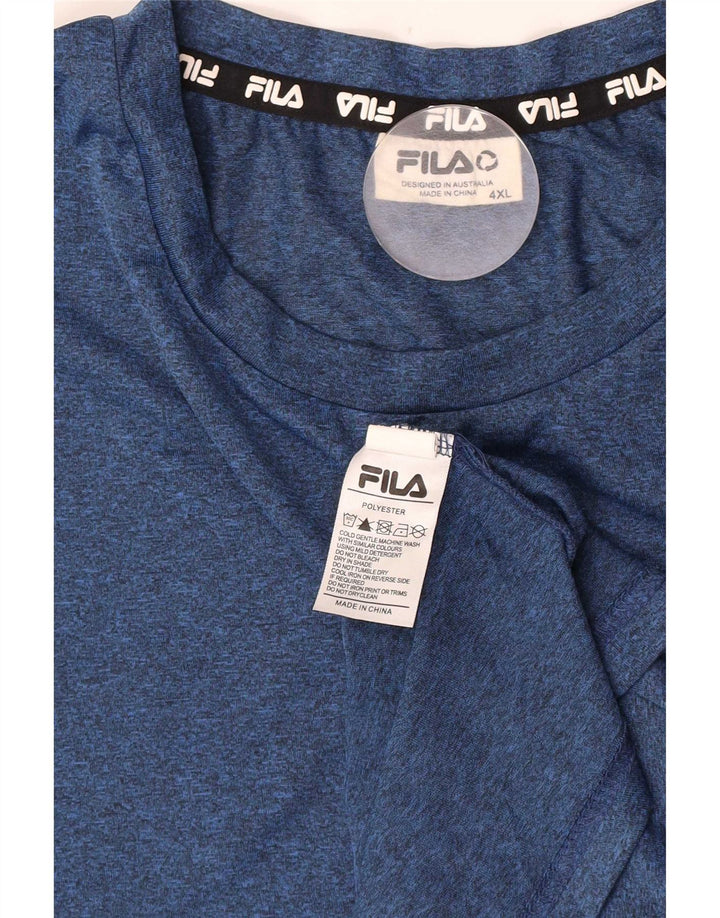 Fila Mens T-Shirt Top 4XL Navy Blue Polyester