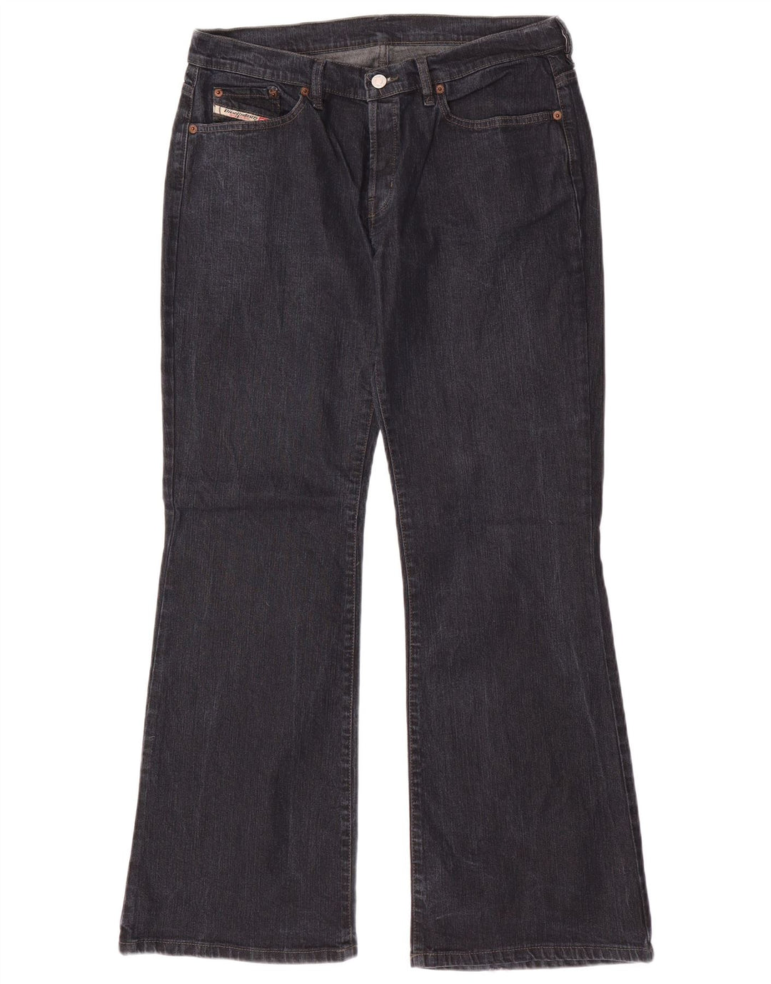 Diesel Womens Flared Jeans W34 L32 Navy Blue Cotton