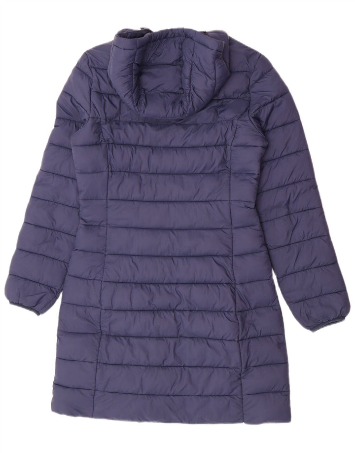 Tommy Hilfiger Womens Hooded Padded Coat UK 10 Small Navy Blue Polyamide