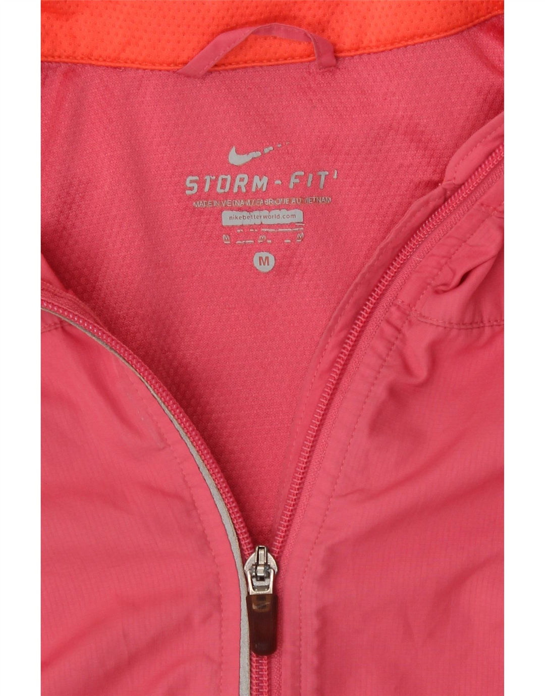 Nike Womens Storm-Fit Rain Jacket UK 12 Medium Pink Colourblock Polyester