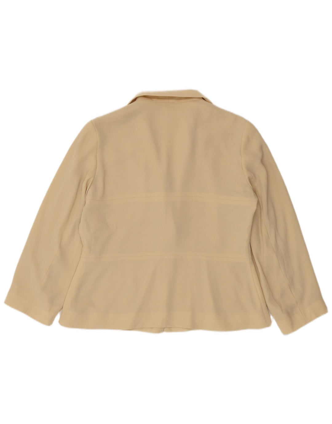 Zara Womens 2 Button Blazer Jacket US 14 XL Beige Polyester