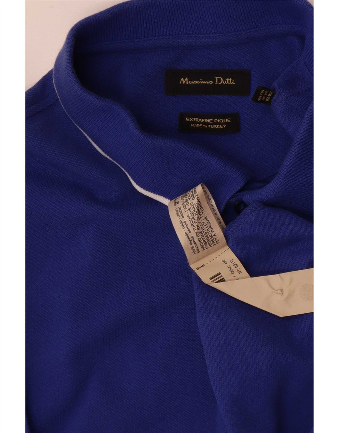 Massimo Dutti Mens Polo Shirt 2XL Blue Cotton