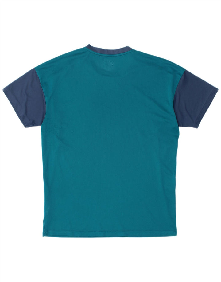 PUMA Mens T-Shirt Top Medium Blue Colourblock Polyester