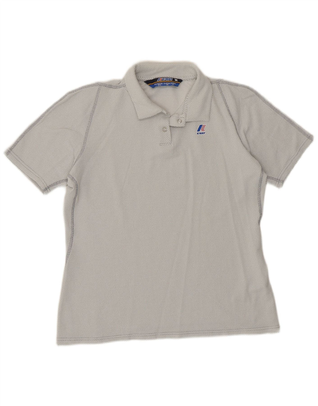 K-WAY Womens Polo Shirt UK 14 Medium Grey Polyester