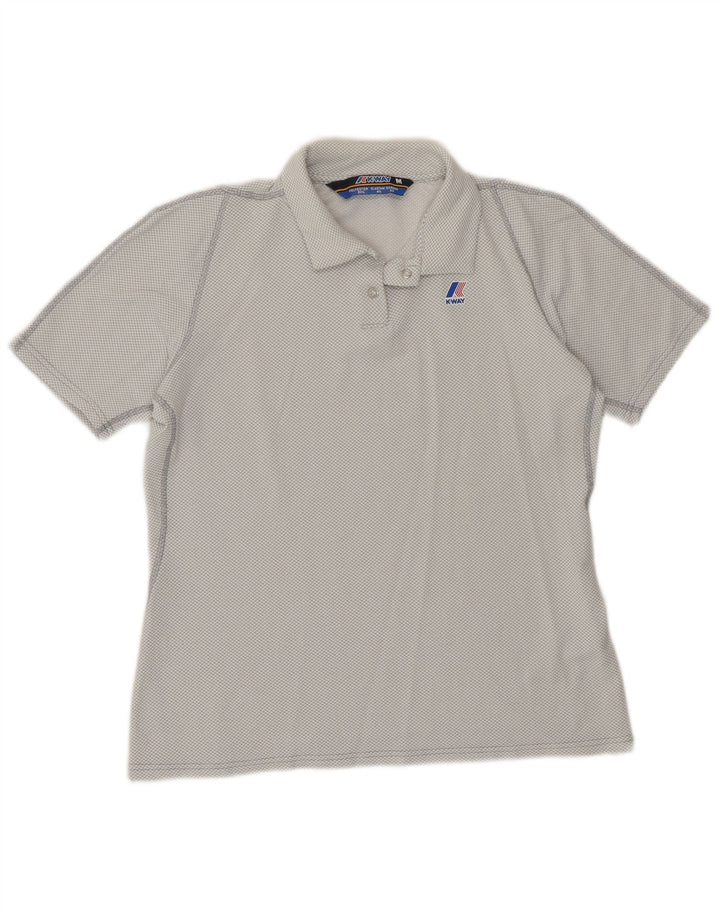 K-WAY Womens Polo Shirt UK 14 Medium Grey Polyester