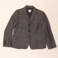 Armani Collezioni Womens 3 Button Blazer Jacket IT 50 XL Grey Check Wool