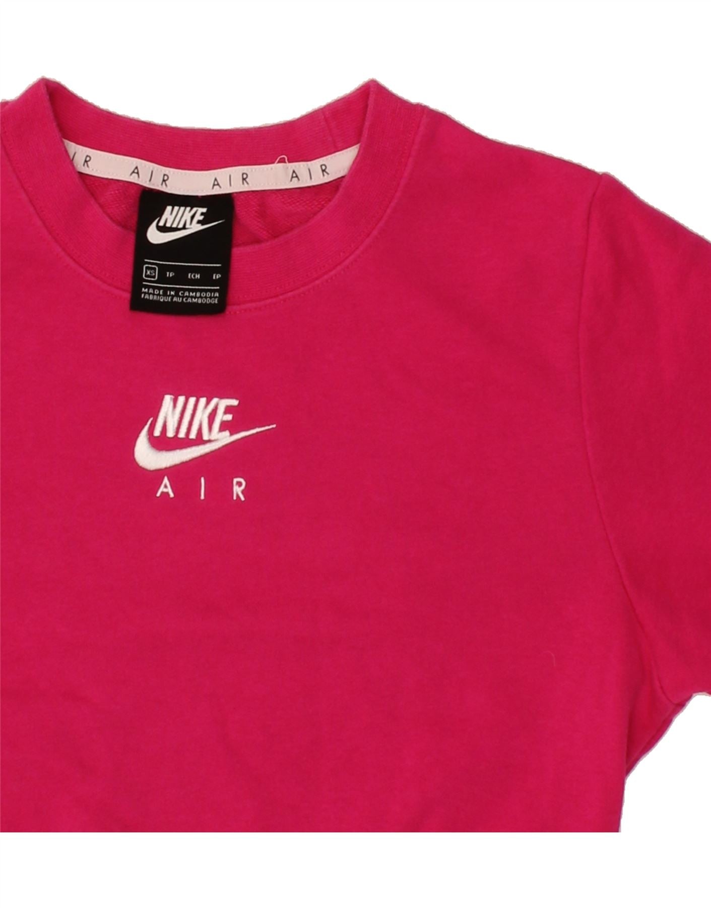 Pink nike cropped sweatshirt online