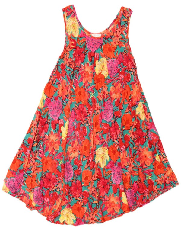 Marila Womens Sleeveless Tent Dress UK 14 Medium Red Floral Viscose