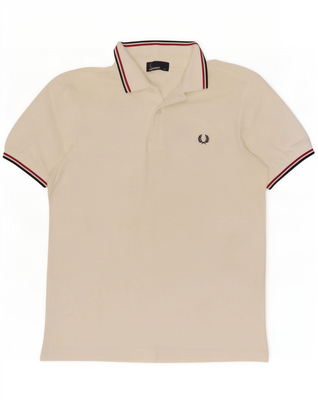 Fred Perry Mens Polo Shirt Medium White Cotton