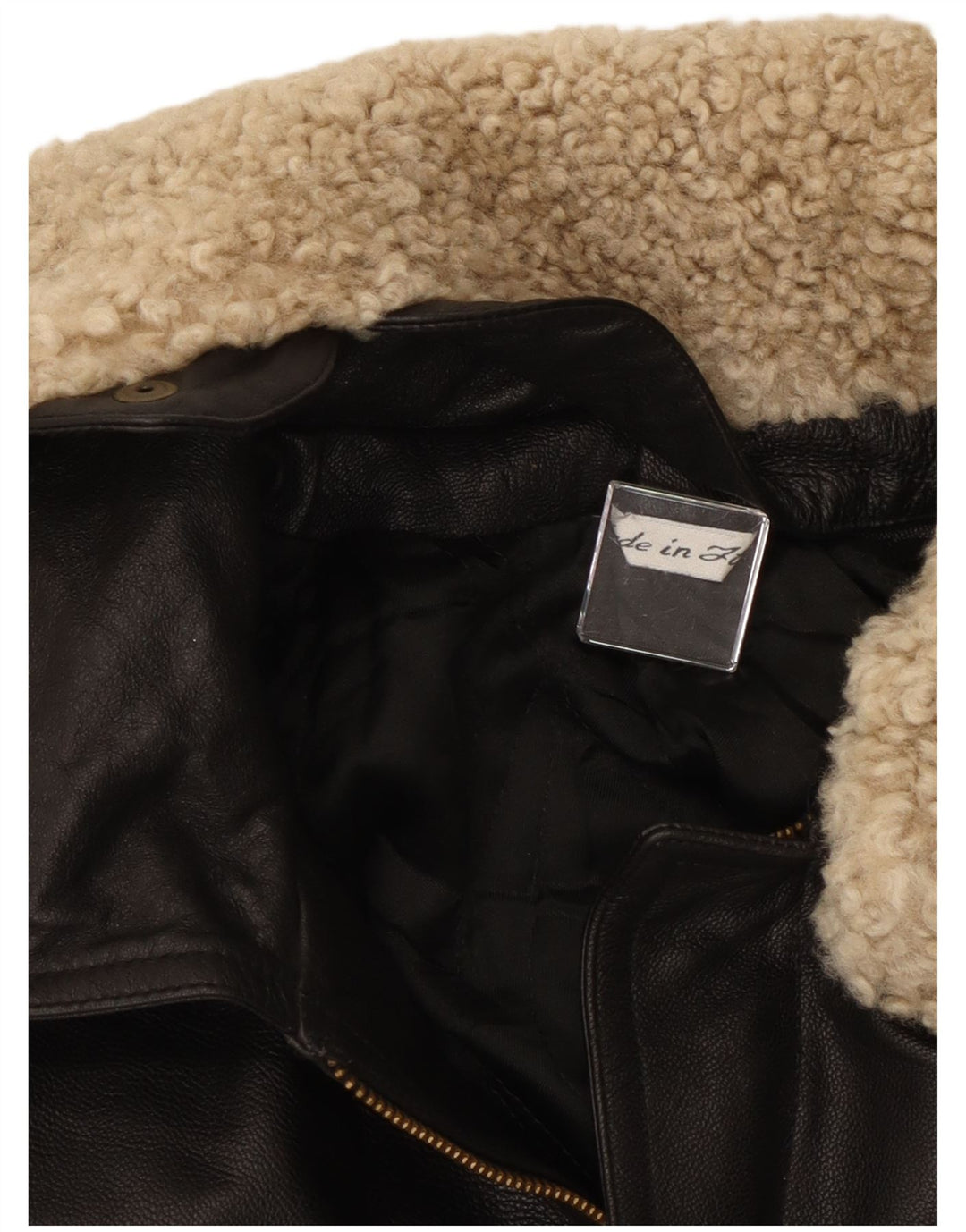 Vintage Womens Loose Fit Leather Jacket IT 40 Small Black Leather