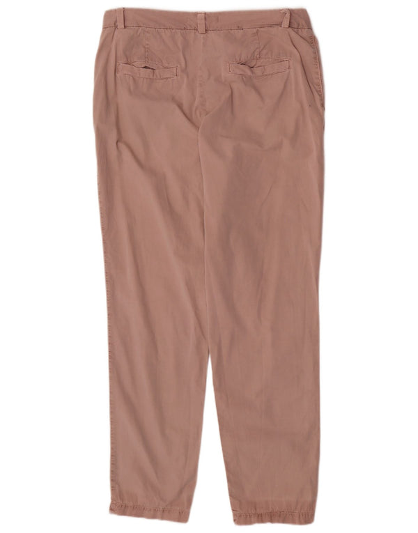 Marks & Spencer Womens Tapered Chino Trousers UK 12 Medium W30 L28 Pink