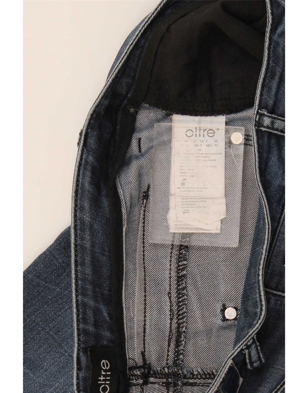oltre Womens Straight Jeans IT 42 Medium W30 L28 Blue Cotton