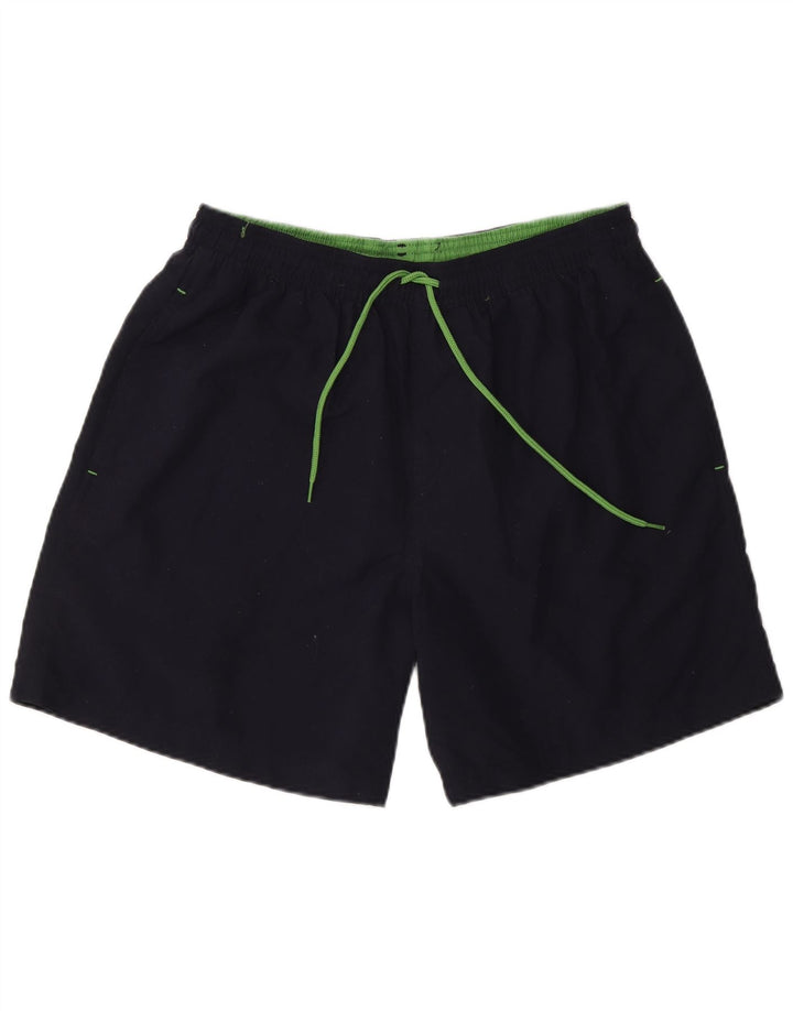 Marks & Spencer Mens Swimming Shorts Medium Navy Blue Polyester