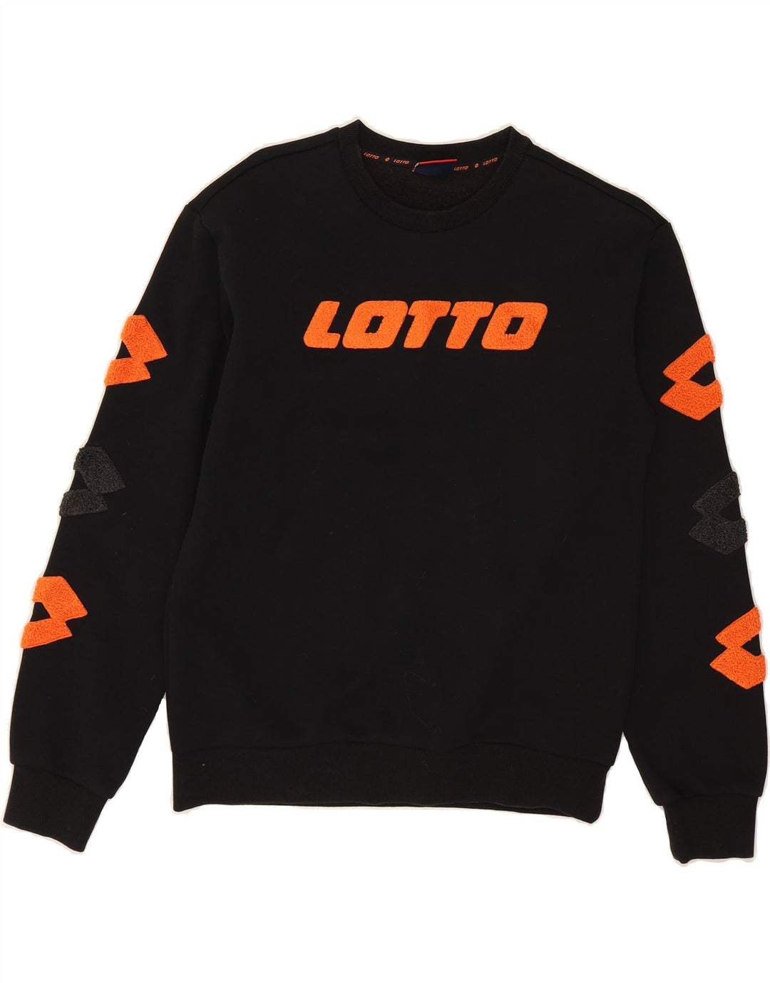 LOTTO Boys Graphic Sweatshirt Jumper 15-16 Years Black Cotton Vintage Lotto and Second-Hand Lotto from Messina Hembry 