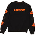 LOTTO Boys Graphic Sweatshirt Jumper 15-16 Years Black Cotton Vintage Lotto and Second-Hand Lotto from Messina Hembry 