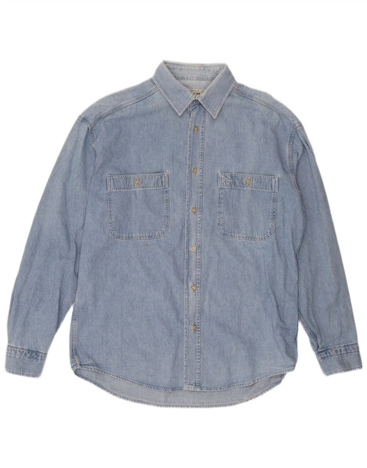Wampum Mens Denim Shirt Medium Blue