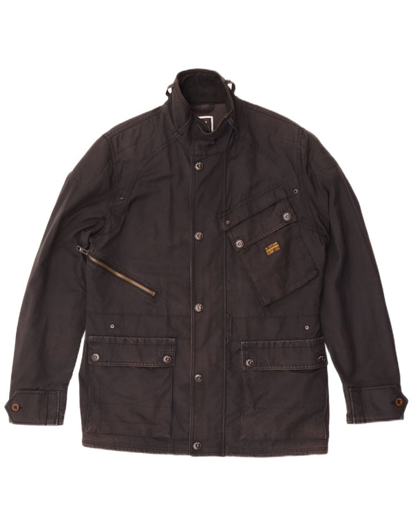 G-Star Mens Utility Jacket UK 42 XL Black Cotton